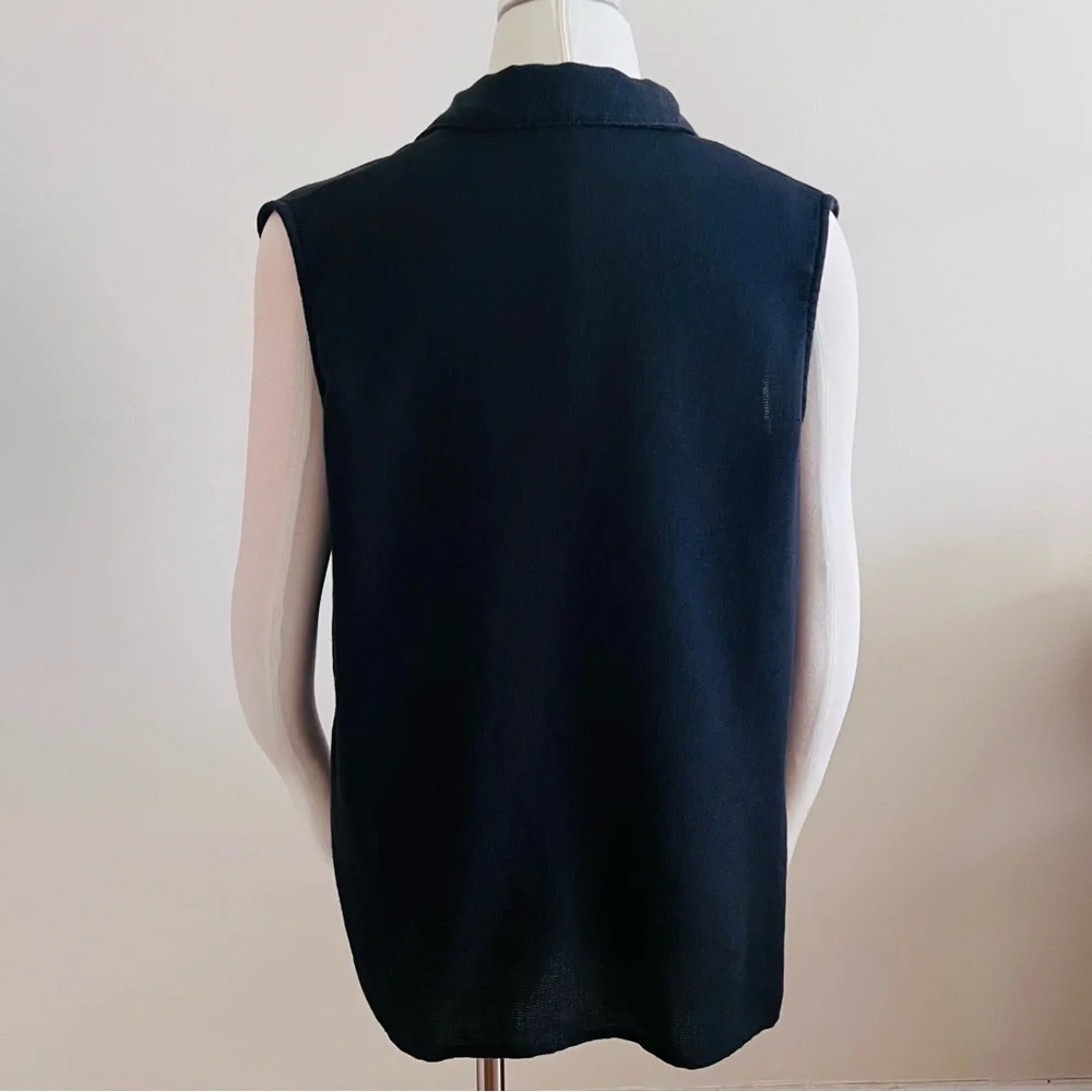 Notations Black Sleeveless Button Down Top (L) Excellent Condition - Picture 3 of 7